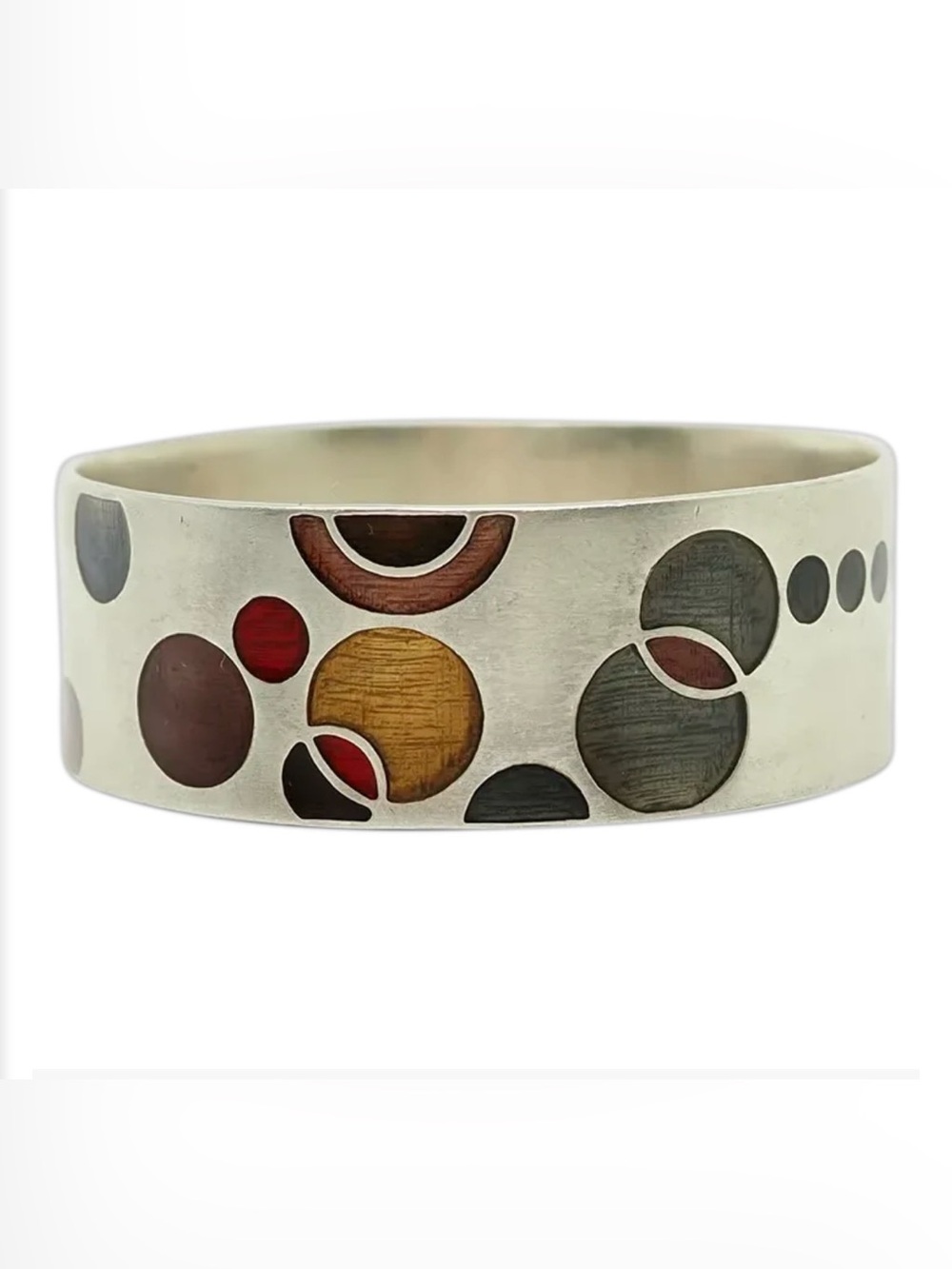Frank Lloyd Wright Lori McLean MOMA sterling silver enamel modern bracelet